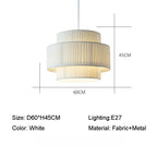 Minimalist White Fabric Pendant Lights Chandelier for Bedroom and Restaurant