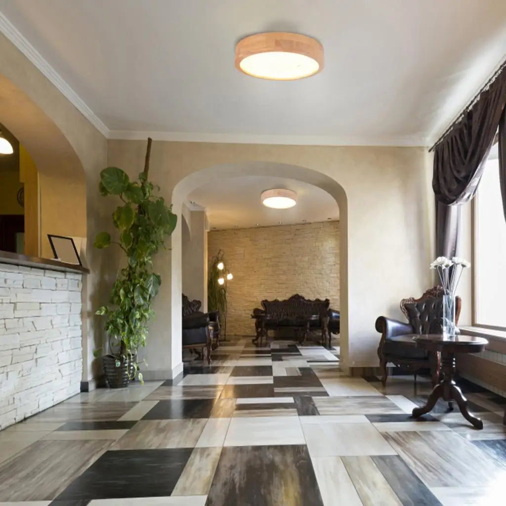 Wooden LED Ceiling Light Modern Nordic Lamp Home Decor Surface Mounted Light