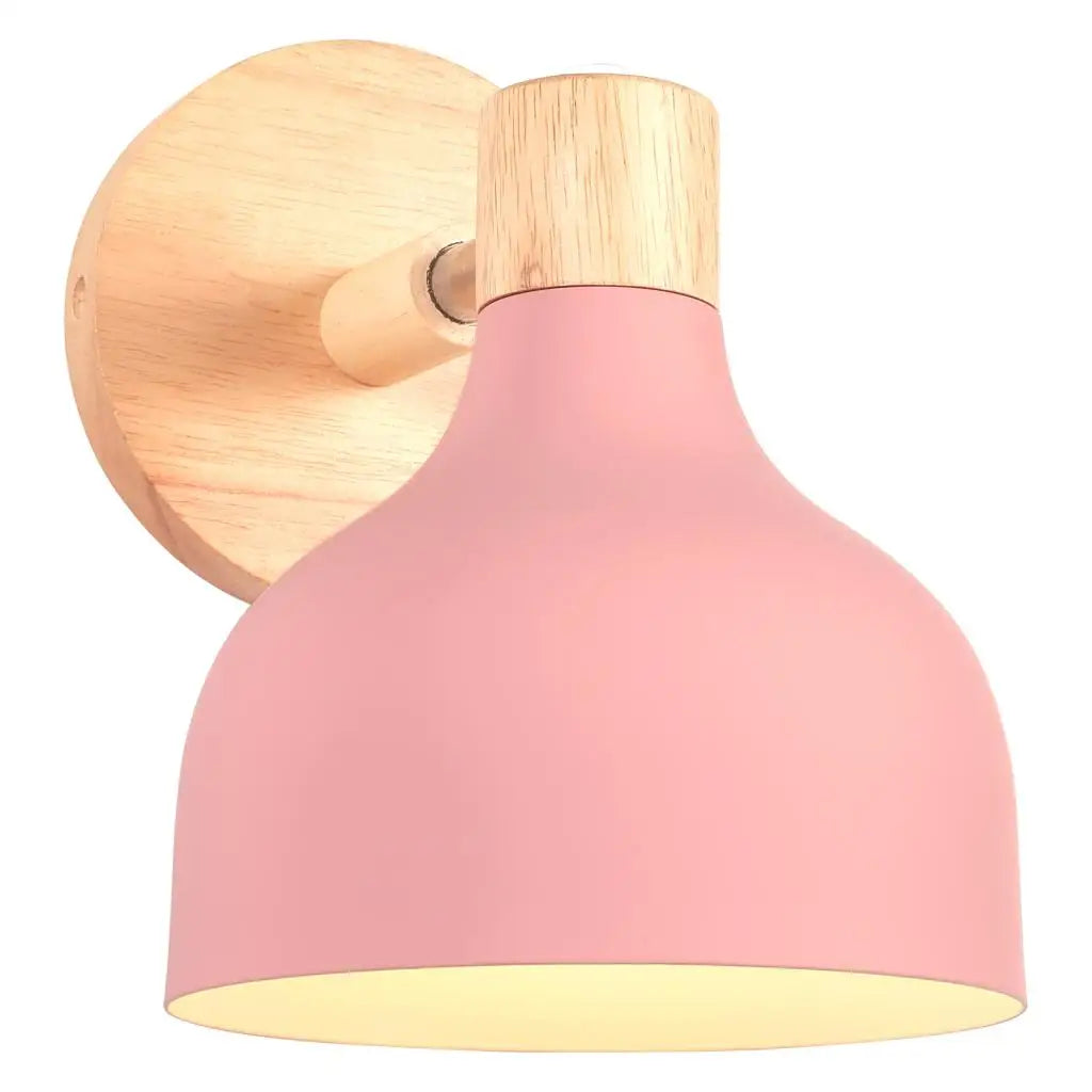 Nordic Wood Macaron Wall Sconce E27 Home Lighting Fixture