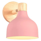 Nordic Wood Macaron Wall Sconce E27 Home Lighting Fixture