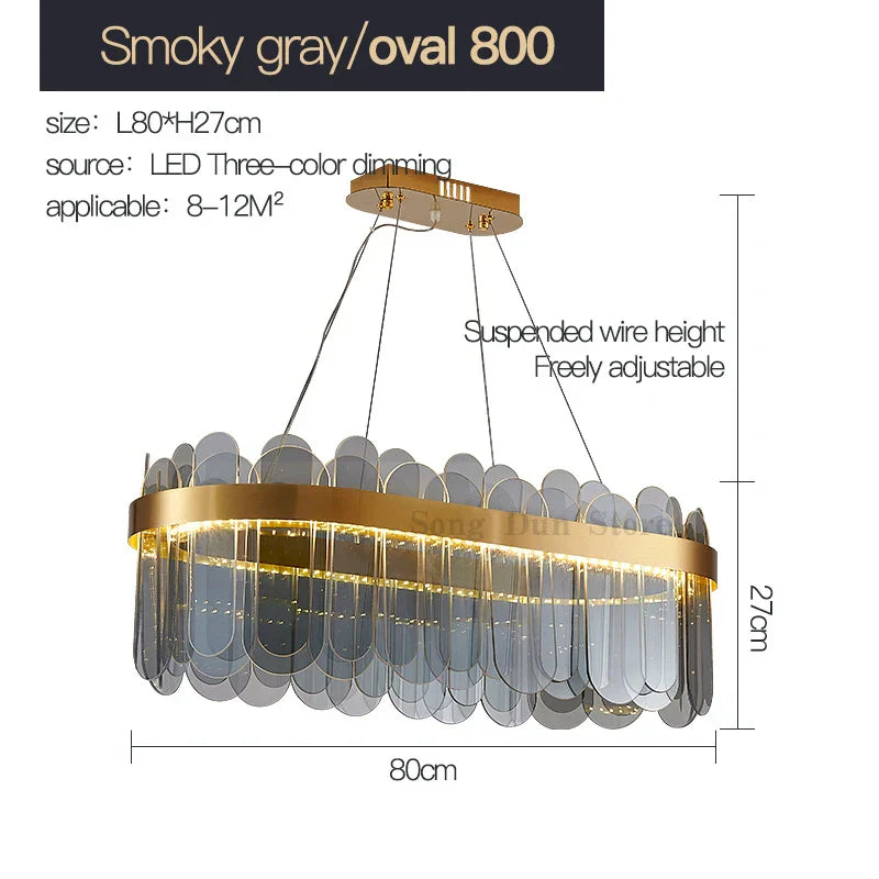 Modern Crystal Glass Chandelier Light for Living Room Dining Bedroom Kitchen Décor