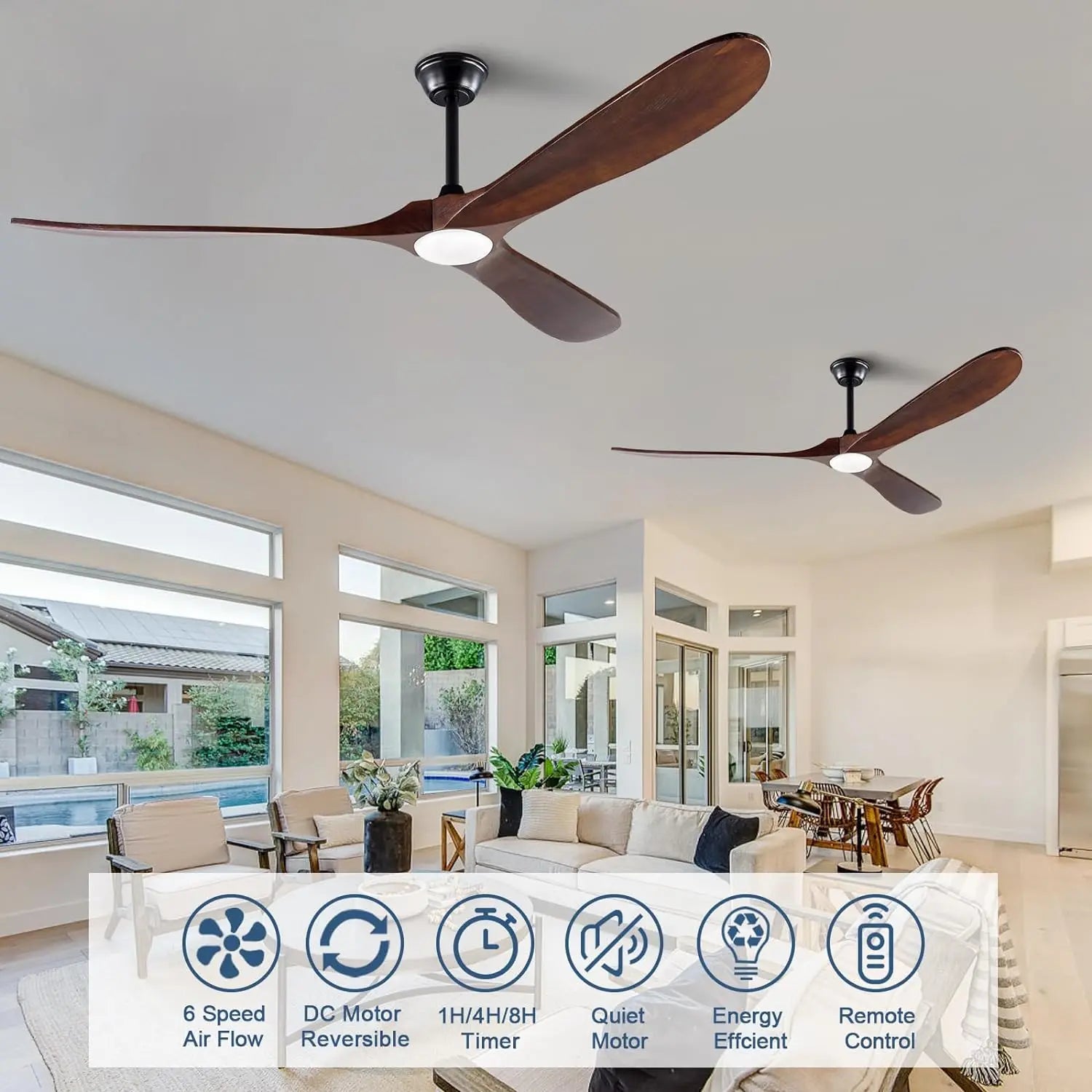 Retro Large Ceiling Fan With Lights And Control.