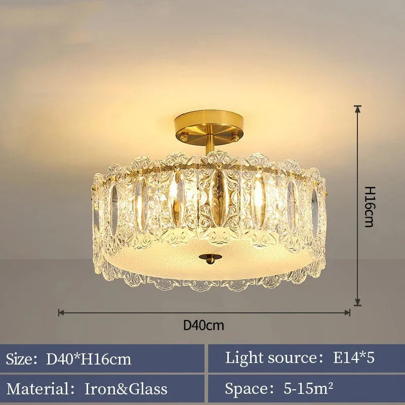 Romantic Glass Chandelier Luxury Ceiling Pendant Light Fixture