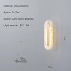 Marble LED Wall Sconce for Bedroom Living Room Hallway Hotel Decor