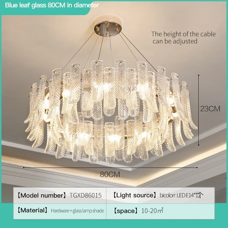 Crystal LED Ceiling Lamp for Modern Living Room with Warm Light and Eye Protection