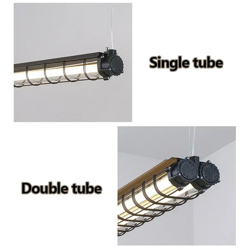 Long Bar Restaurant Pendant Light: Industrial Style for Coffee Shop and Office