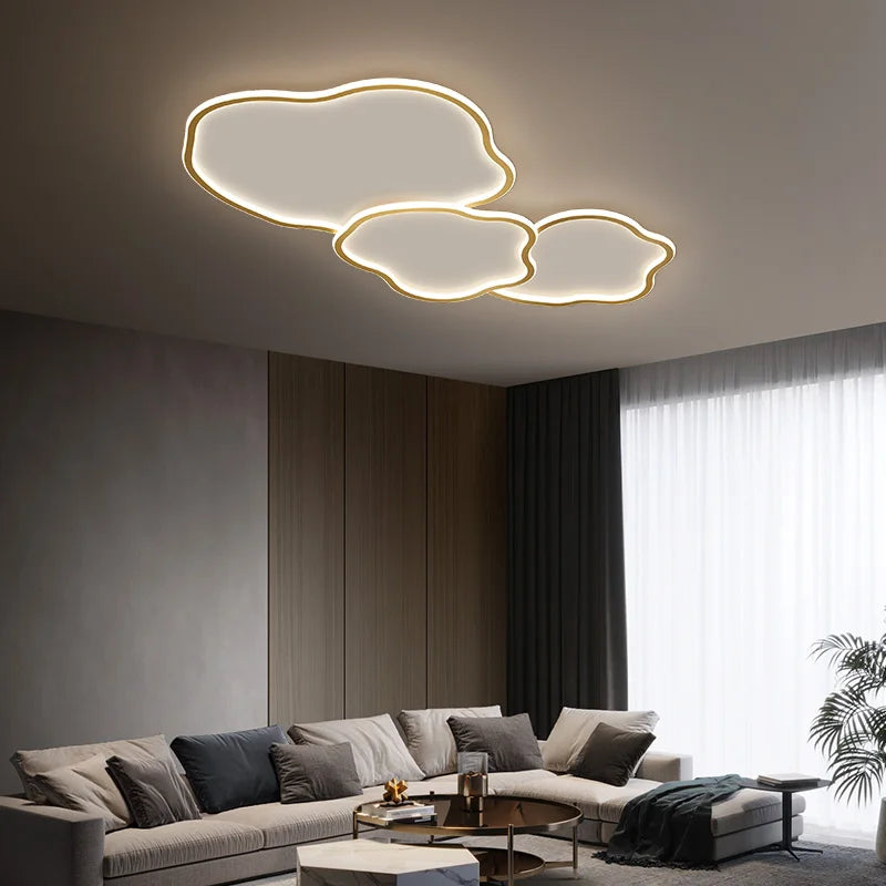 Copper Surface Mount LED Ceiling Light with Remote Control for Living Room
