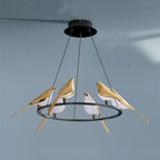 Gold Magpie Bird Ceiling Chandelier: Modern Home Interior Lighting for Living Dining Kitchen