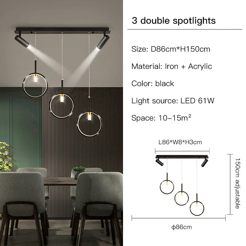 LED Dining Chandelier: Modern Pendant Light for Home Decor & Bar Counter