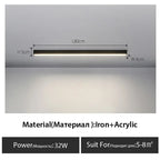 Black Linear LED Ceiling Light for Aisle, Bedroom, Dining, Living Room – Minimalist Design