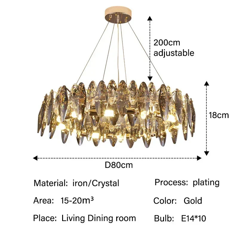 Luxury LED Chandelier: Modern Crystal Ceiling Lights for Home Decor