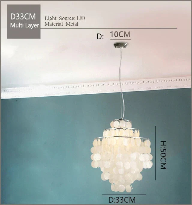 Nordic Shell Wind Chime Chandelier LED Pendant Light