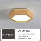 Round Wood LED Ceiling Lights for Modern Home Decor