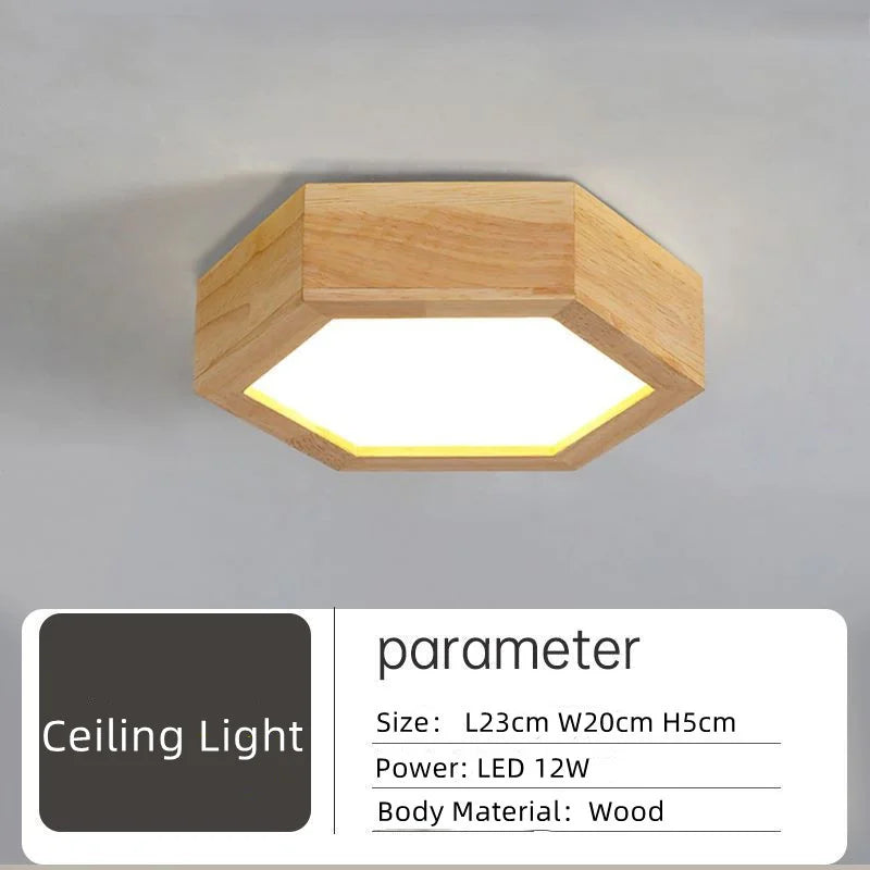 Round Wood LED Ceiling Lights for Modern Home Decor