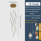 Gold Crystal Raindrop Chandelier for Staircase Foyer