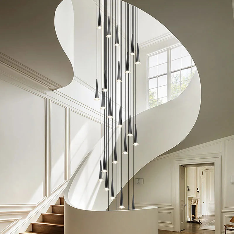 Crystal LED Staircase Chandelier: Luxury Long Stair Lighting Fixture