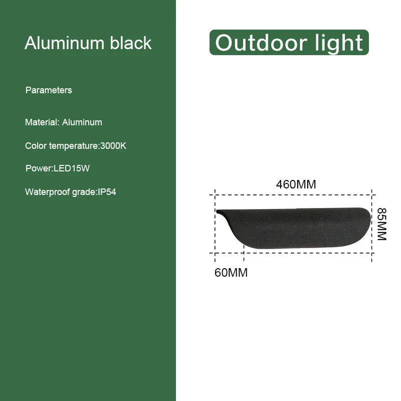 Outdoor LED Wall Sconce in White Aluminum for Porch Entryway
