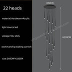 Modern LED Staircase Pendant Chandelier for Living Room Lighting