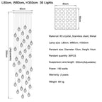 Diamond Crystal Ball Chandelier, Luxury LED Light Fixture for Staircase and Living Room