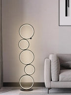 Modern Five-Ring LED Floor Lamp for Living Room and Bedroom