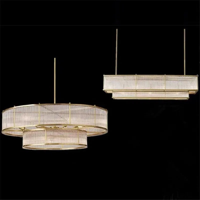 Metal Body Round LED Pendant Light with Glass Tubes for Living/Dining Room