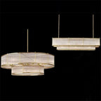 Metal Body Round LED Pendant Light with Glass Tubes for Living/Dining Room