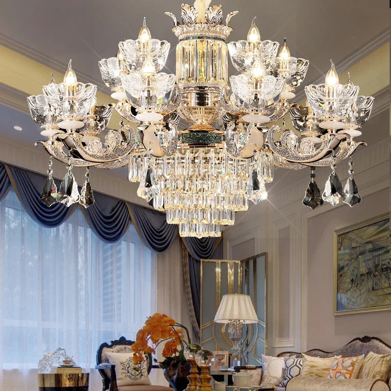Luxury European Villa Crystal Chandelier for Living Room, Dining, Bedroom
