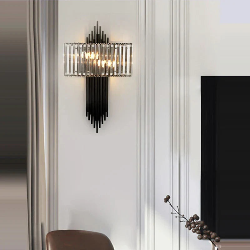 Crystal Wall Lamp: Modern Light Luxury for Living Room, Bedroom, and Corridor.