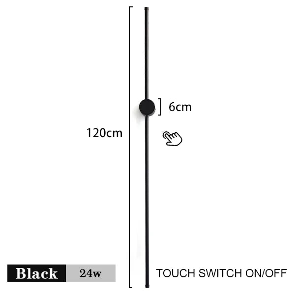 Modern LED Wall Lamp with Touch Switch, 350° Rotation for Bedroom and Living Room