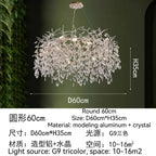 Golden Crystal Tree Chandelier, Luxury Matte Aluminum Art Ceiling Light for Living Room