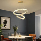 Round Crystal Ceiling Chandelier for Kitchen Dining Room LED Lighting Fixtures