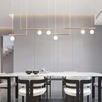 Linear Minimalist Chandelier Pendant Light for Living Room, Dining Table Ceiling Decor
