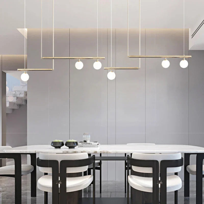 Linear Minimalist Chandelier Pendant Light for Living Room, Dining Table Ceiling Decor