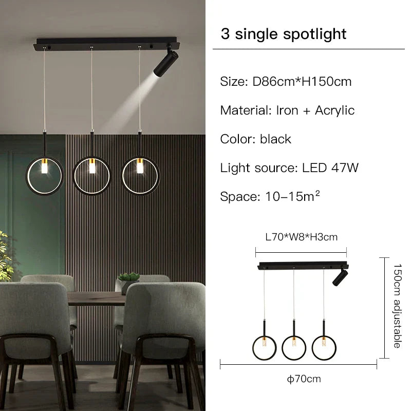 LED Dining Chandelier: Modern Pendant Light for Home Decor & Bar Counter