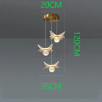 Butterfly LED Chandelier Copper Pendant Light for Bedroom Living Room Decoration