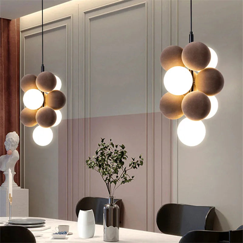 Abstracta Pendant Lamp: Stylish Designer Fabric Chandelier for Home, Office, and Dining Space