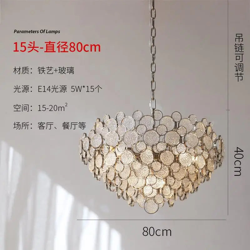 Glass Led Chandelier: Modern Luxury Designer Pendant Lights for Living Room, Bedroom, Study