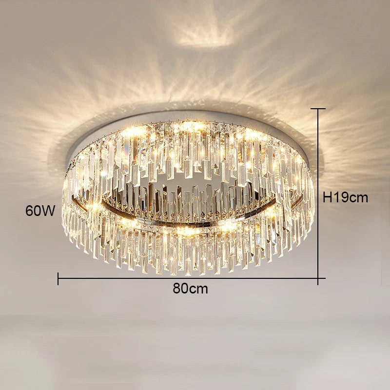 Crystal Ceiling Lamp: Modern Minimalist Light Luxury for Home Indoor Lighting