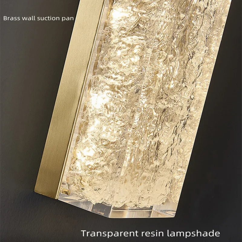 Copper Crystal LED Wall Lamp for Living Room, Postmodern Bedside Light