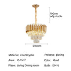 Crystal LED Pendant Chandelier: Modern Luxury Living Room Dining Lighting Fixture