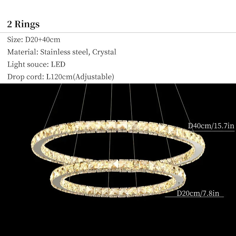 Crystal Ceiling Pendant Light Chandelier Modern Living Room Bedroom Decor
