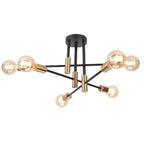 Nordic Minimalist LED Ceiling Chandelier Black Gold for Living Rooms Bedrooms