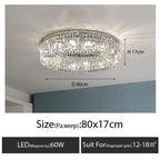 Modern Crystal LED Chandelier Chrome & Gold Ceiling Lamp for Living Room Decor
