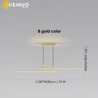 Adjustable LED Pendant Light in Black/Gold for Office Dining Living Room