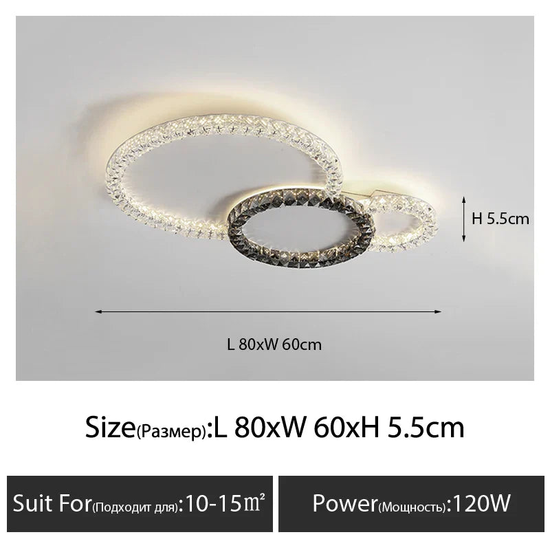 Crystal Ceiling Lights LED Chandelier for Living Room Bedroom