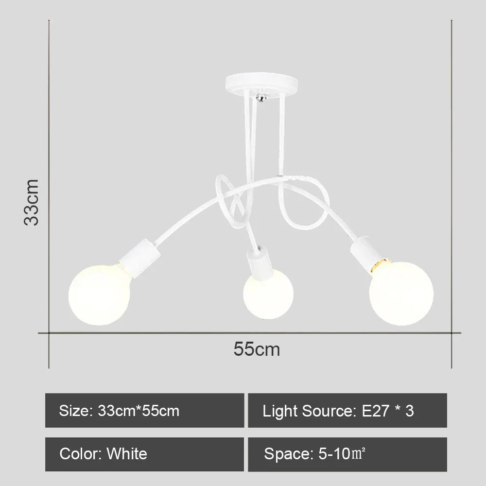 Nordic Wrought Iron Sputnik Ceiling Light Chandelier for Home Decor