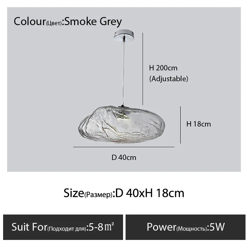 Glass Cloud Chandelier LED Pendant Lamp for Villa Staircase & Hotel