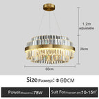 Luxury Crystal Golden Gloss LED Ceiling Chandelier for Dining & Living Room