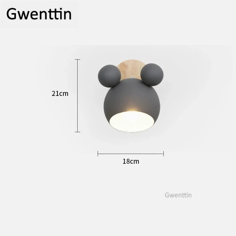 Cartoon Mouse Wall Lamp | Nordic LED Sconce for Kids' Room & Bedroom
