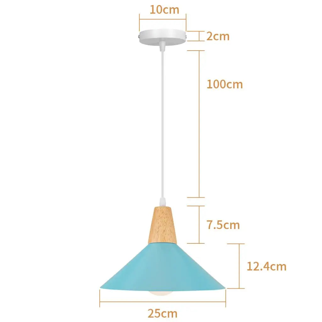 Blue Nordic Pendant Lights E27 Modern Hanging Lamps for Living Dining Kitchen